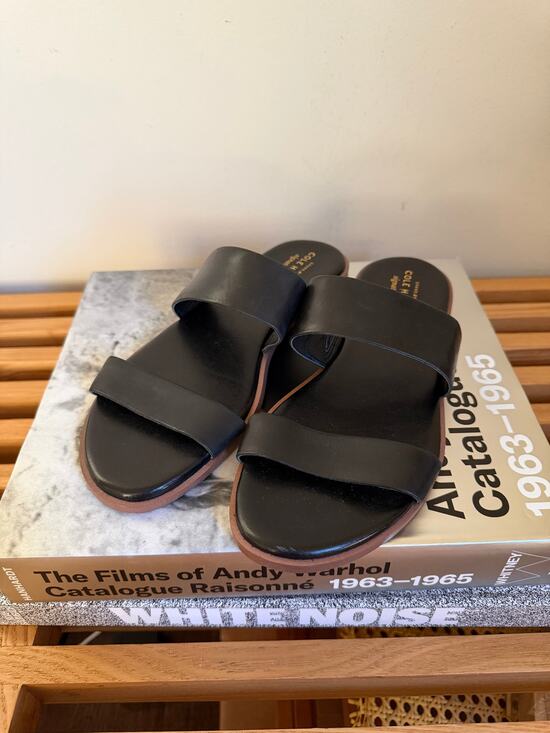 Cole Haan Shoes - Cole Haan Grand.OS Black Leather Slide Sandals Size 7
